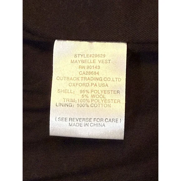 Vintage Aztec Wool Vest Pull Over-Size M Outback Trading Co. Western Wear Aztec - Picture 14 of 14